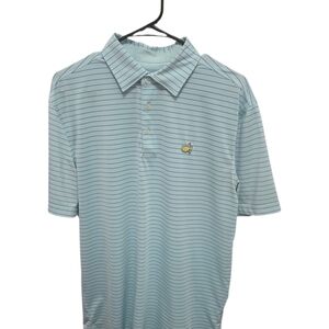 Masters Tech Blue Striped Polo Shirt Medium